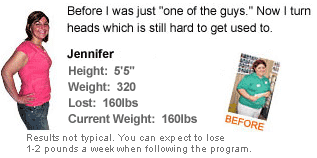 Jen lost half her weight