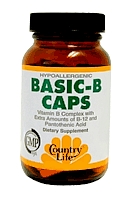Country Life Basic B Caps (25 mg B Complex) (60 ca