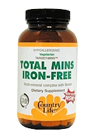 Country Life Iron Free Total Mins (60 tabs)