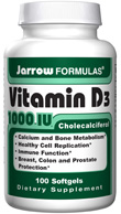 Jarrow Vitamin D3 1000 IU, 100 sgels