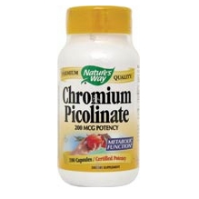 Nature's Way Chromium Picolinate 200mcg, 100 caps
